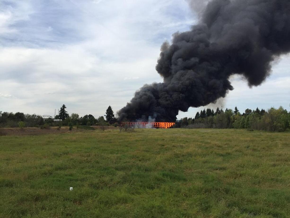 A fire In Sherwood on Aug 10 caused two partial collapses of an 85-year-old Portland & Western railroad trestle.