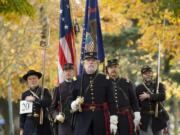 The 1st Oregon Volunteer Infantry marches in the Vancouver Veterans Day Parade, Saturday, November 6, 2010.