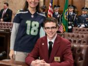 Camas High School junior Jonathan Grall spent Jan. 27 through 31 in Olympia as a page for Sen. Ann Rivers, R-La Center.