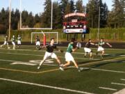 Portland Stags player Eli Friedman tries to pass the disc during a Major League Ultimate match Saturday against the Vancouver (B.C.) Nighthawks at Doc Harris Stadium in Camas.