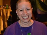 Glenwood: Before-and-after pictures show how Rabbi Elizabeth Dunsker of Congregation Kol Ami helped raise money for pediatric cancer research grants from the St. Baldrick's Foundation.