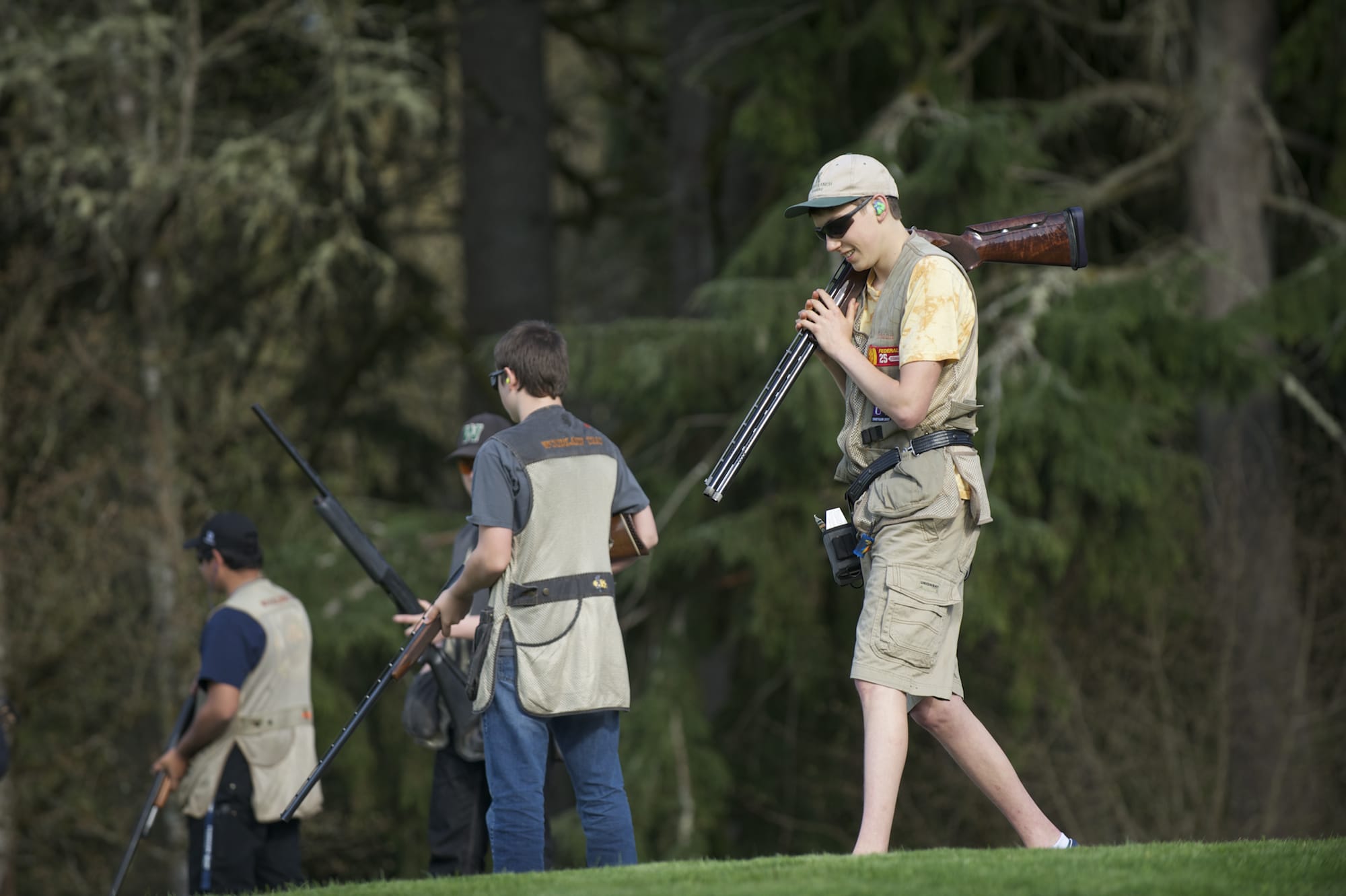 Woodland High School is the only local high school with a trap-shooting club. They practice at Rainier Rod and Gun Cub in Rainier, Oregon, Thursday, April 10, 2014.