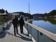 A new boardwalk provides easy access to the La Conner waterfront along the Swinomish Channel.