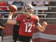 Washington State quarterback Connor Halliday went 25-of-41 for 326 yards and three touchdowns to lead the Crimson team on Saturday. (Washington State Athletic Dept.