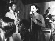 Chickie White, 25, sings in Los Angeles after World War II.