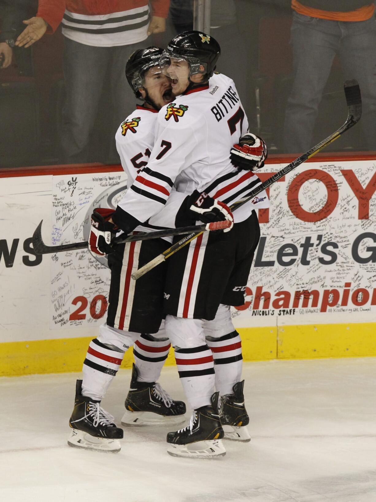 Portland Winterhawks Paul Bittner (7) has scored three goals in the first two games against Edmonton. He was named the WHL player of the week.