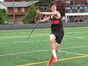 Brian Connolly rifles the javelin 134 feet, 7 inches for third place at the Panther Twilight Friday, at Fishback Stadium.