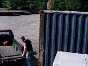 Surveillance footage captured a man taking metal bridge parts from Acrow Bridge in Camas.