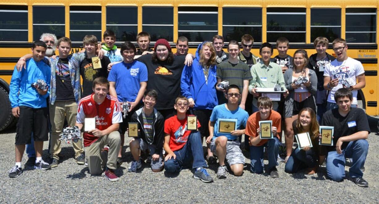 Camas students are all smiles after faring well at their first-ever robotics &quot;dragster&quot; invitational at the South Sound STEM Robotics Invite in Olympia.