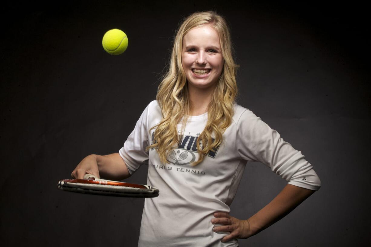 Three-time state tennis champion Sammi Hampton of Skyview is also a three-time All-Region girls tennis player of the year.