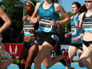 Alexa Efraimson runs at the Adidas Grand Prix Diamond League meet Saturday, in New York. The 17-year-old from Camas clinched 10th place in the Elite 1,500-meter race in 4:07.25.