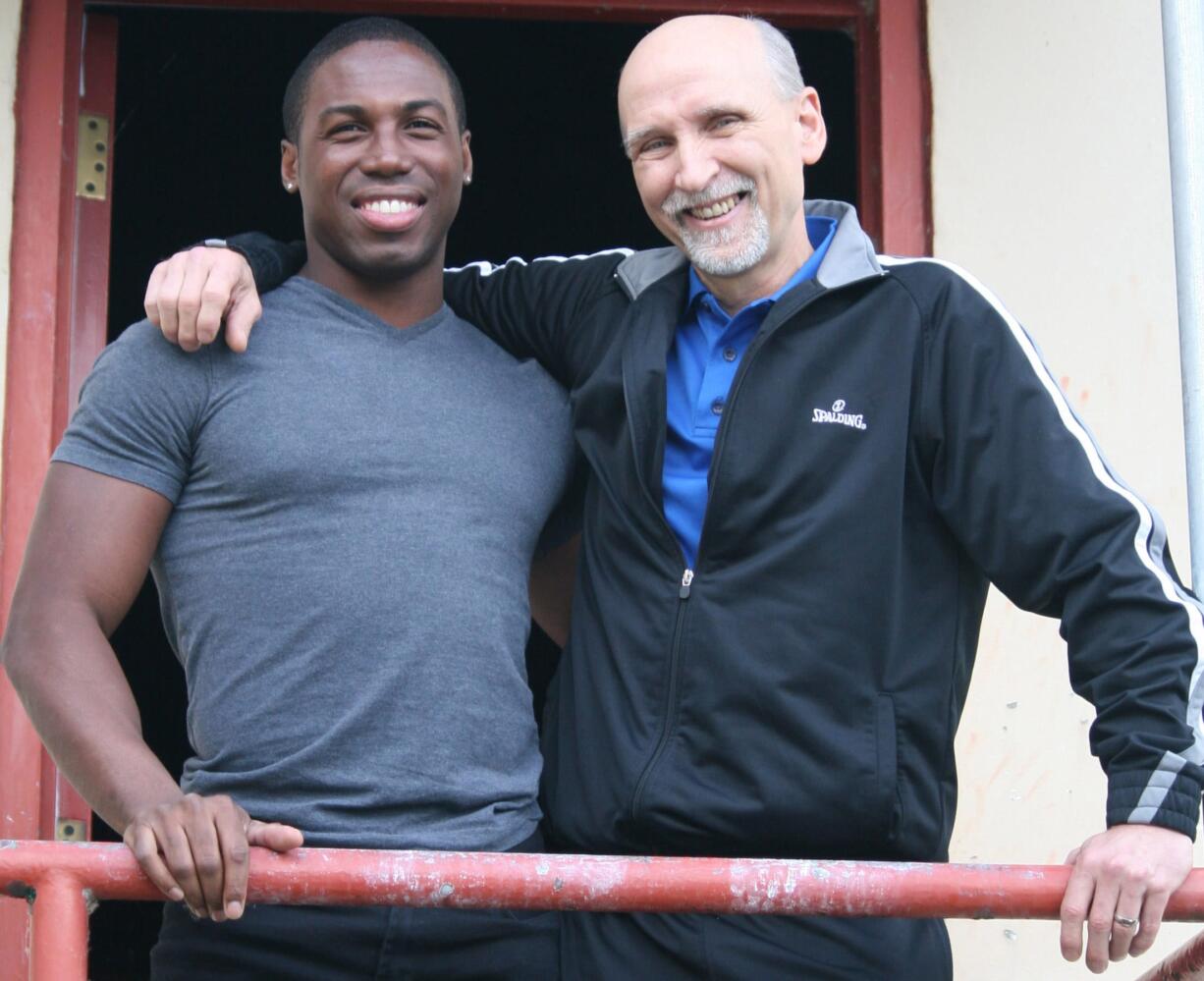 Alex Sturrup (left) visits his mentor Randy Fox (right) at VEGA during a vacation from dancing for Royal Caribbean.