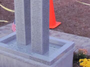 Those who attend the East County Fire and Rescue Sept. 11 ceremonies will have the opportunity to view the granite memorial that signifies the twin towers of the World Trade Center in New York City.