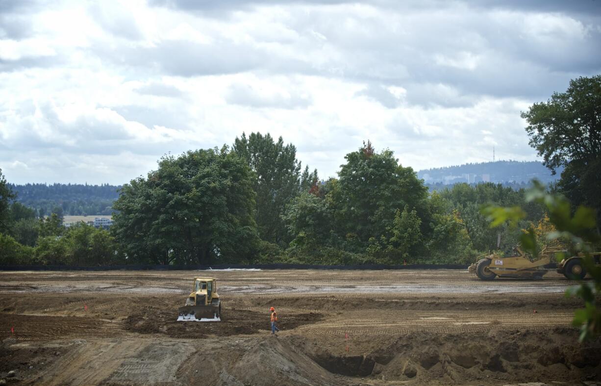 The Columbia View Apartments are under construction on the site of the former Rose Vista Nursing Center on Friday in Vancouver.