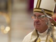 Pope Francis leaves at the end of a prayer on the occasion of the World Day of the Creation's care in St. Peter's Basilica at the Vatican, Tuesday.