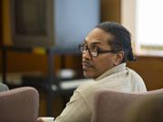 Defendant Thomas Jefferson Keyes listens during trial Tuesday afternoon, Sept. 1, 2015 at the Clark County Courthouse.