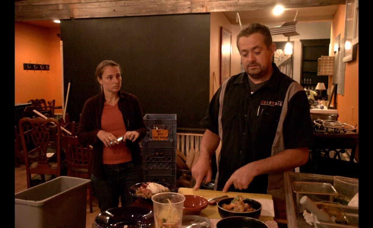 Tim and Melissa McKusker discuss their new downtown Camas restaurant Thursday morning. Located on Fourth Avenue beneath the historic Camas Hotel, the place used to be home to Harvest, the McKuskers&#039; American comfort food restaurant. This year, the couple decided to revamp the place and the menu with a new Southern theme, renaming it Miss Nola&#039;s Cafe.