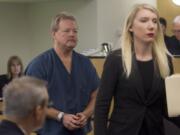 Robbyn Mattson is arraigned at the Clark County Courthouse in Vancouver on Monday.