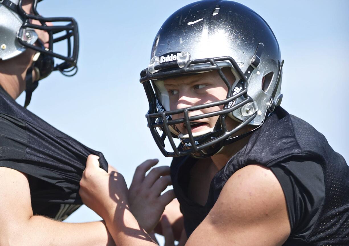 Union's Tate Nelson practices at UHS on Thursday August 21, 2014.