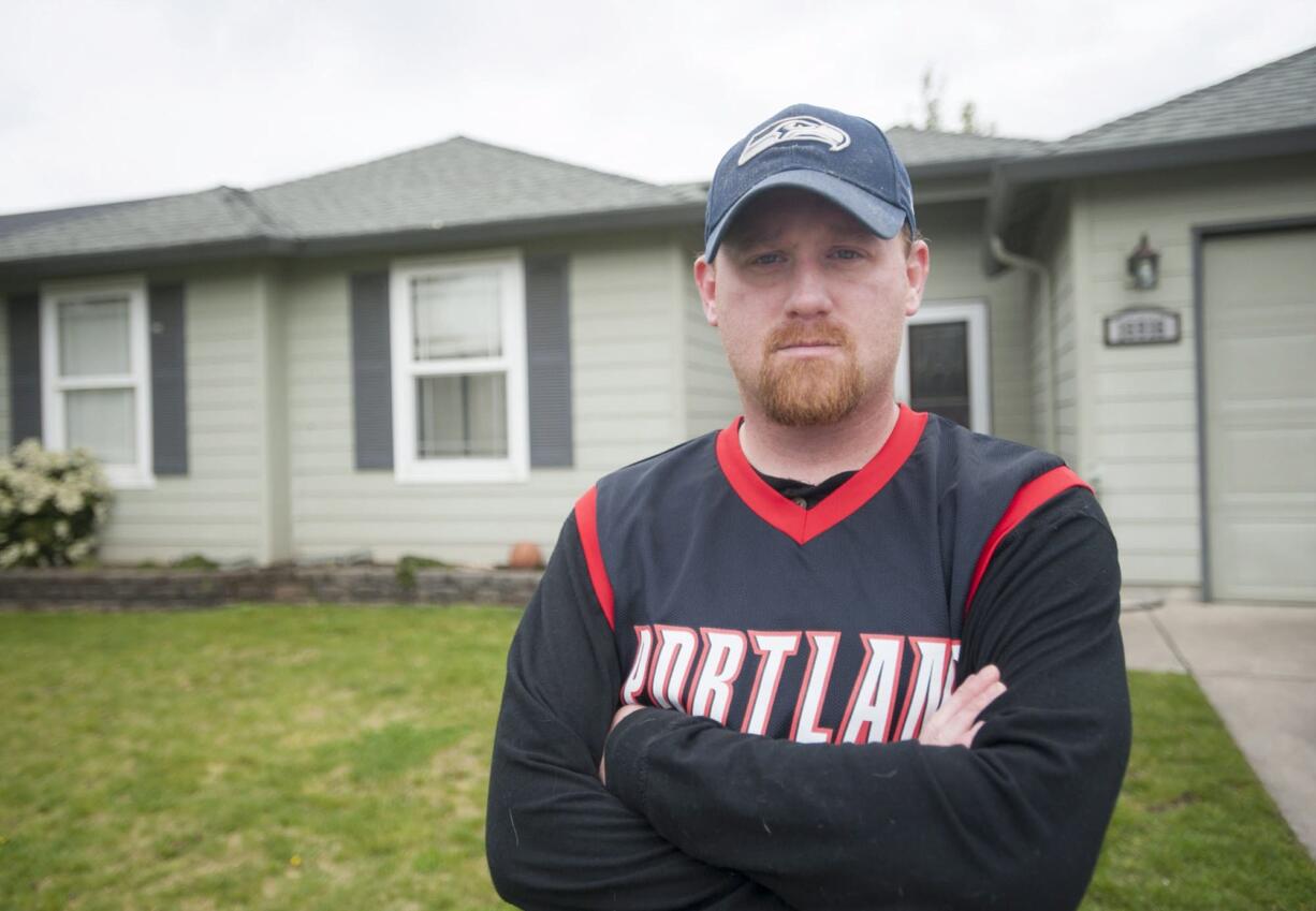 Matt James, a former worker at Christensen Shipyards, has moved out of his apartment and is now living in this Vancouver home with his sister.