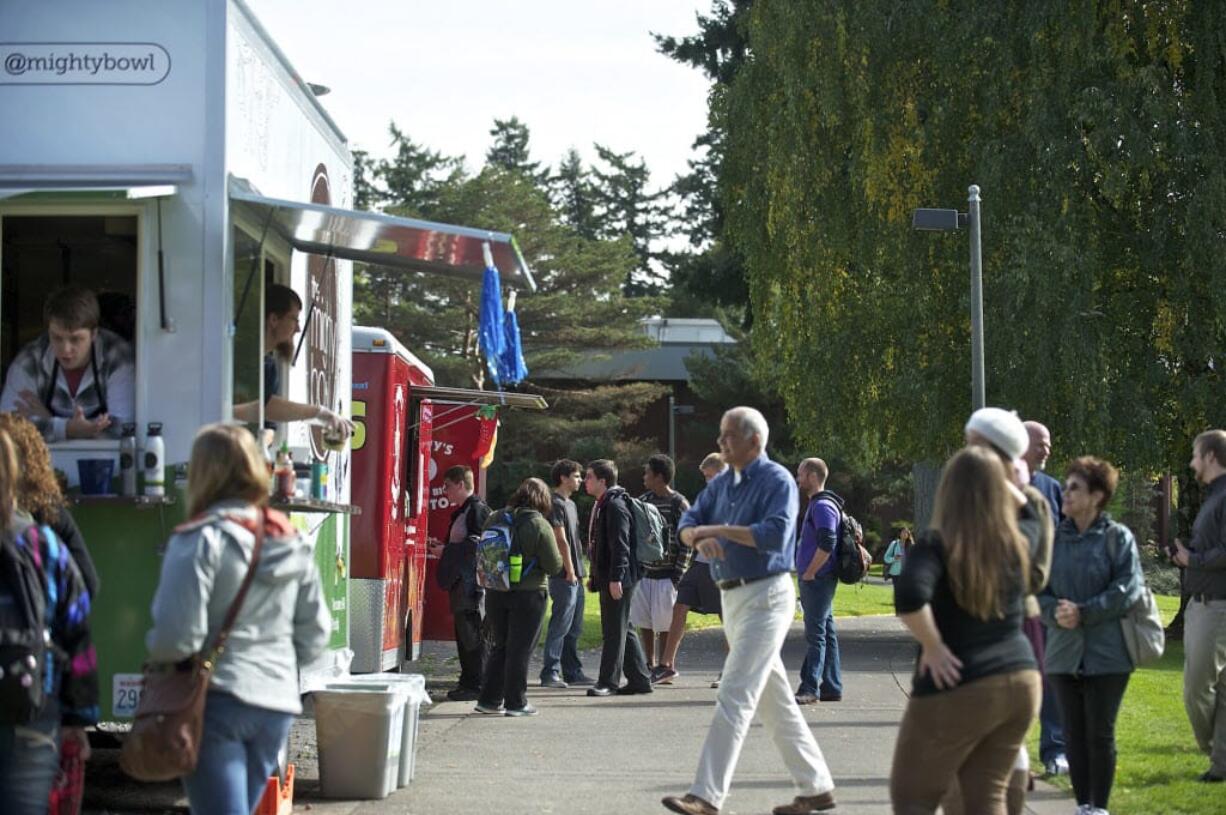 While Clark College is revamping its culinary arts program over the next two years, the college has contracted with food carts to provide meals for the campus.