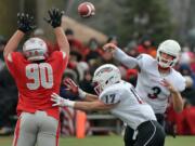 Southern Oregon quarterback Austin Dodge has thrown for 16,821 yards in his career, an NAIA record by more than 3,400 yards.