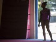 Gymnast Jordan Chiles trains at Naydenov Gymnastics in Vancouver Tuesday August 25, 2015.