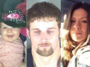 Authorities are asking the public to help find a 16-month-old girl, Ella Jean Perigo, who's been missing for more than a couple of weeks. She's believed to be with her parents, Charles M. Olsen-Perigo, 28, and Heidi L. Wilson, 31. Clark County sheriff's Sgt. Alex Schoening said Child Protective Services contacted the sheriff's office, concerned about the baby because in the past her parents have been homeless and unable to meet the baby's basic needs.