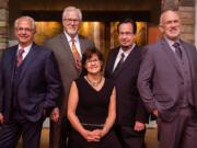 The Classic Gospel Sons: Stan Kirschenmann, from left, Jerry Watson, Bobbi Kay Kirschenmann, Don Smith and Terry VanderStoep.