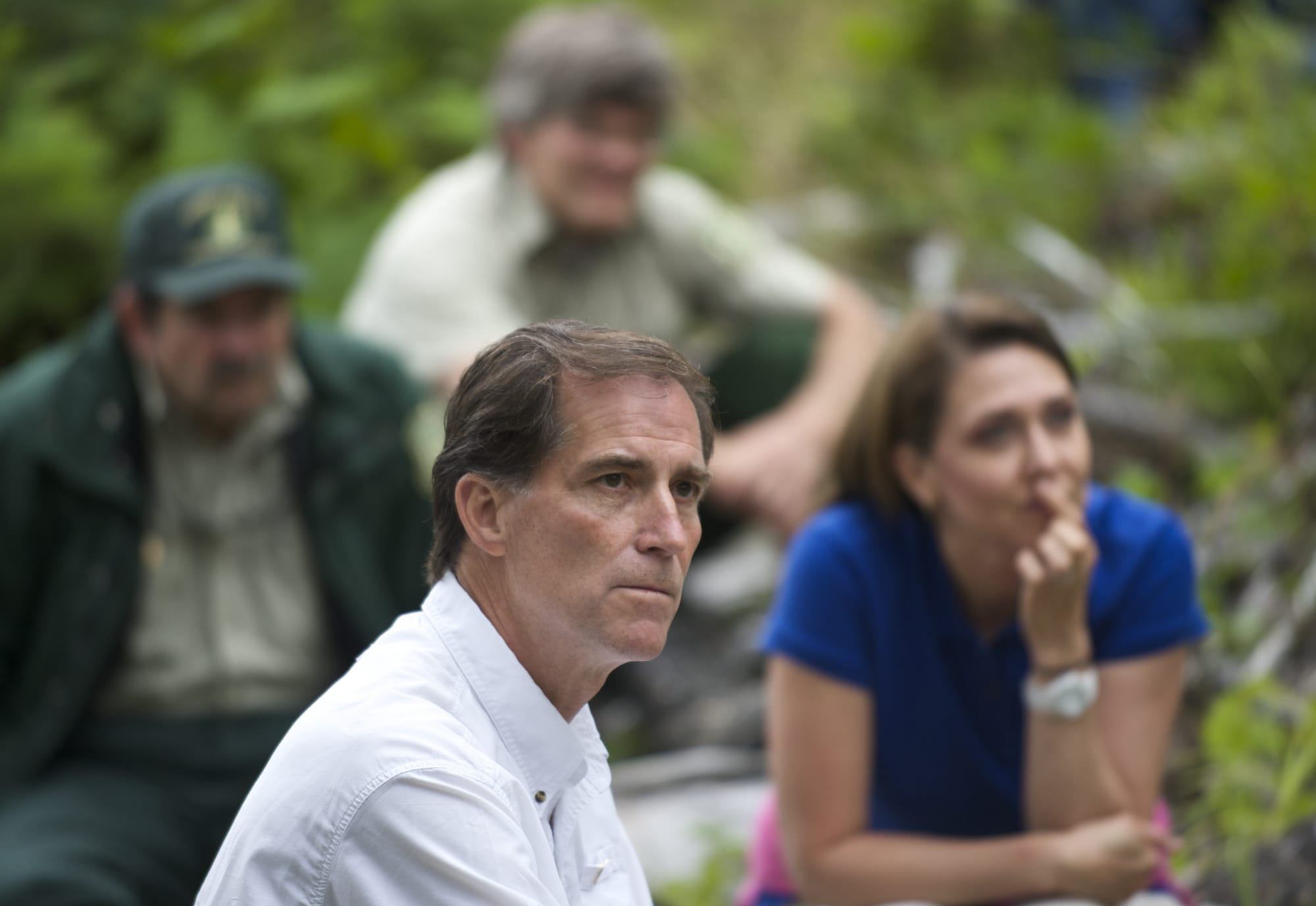 Zachary Kaufman/The Columbian
U.S. Fish and Wildlife Service Director Dan Ashe joined U.S. Rep. Jaime Herrera Beutler and other officials on Friday for a tour and discussion in the Gifford Pinchot National Forest.