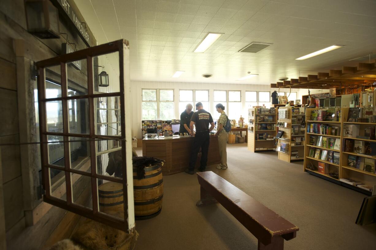 Photos by Steven Lane/The Columbian
The information desk at Fort Vancouver's visitor center will temporarily move to Pearson Air Museum, starting Monday.