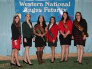 Ridgefield: Lauren Martin, Miss Western States Angus for 2014-2015, is third from left in this lineup of Angus queens.