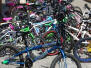 Hazel Dell: The bike rack at Sacajawea Elementary School was overflowing on National Bike To School Day, May 7.