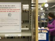 The Fort Vancouver Regional Library District typically stocks 100,000 federal tax forms and schedules across the three-county system, but so far this year, &quot;It's slim pickings,&quot; a local librarian said.