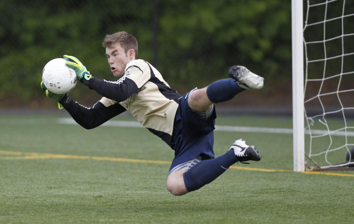 Skyview goalkeeper Evan Laws is one of a trio of players, along with Austin Horner and Carter Johnson, who have played together for three years with the Storm and last season for a Columbia Timbers team that won the club state title.