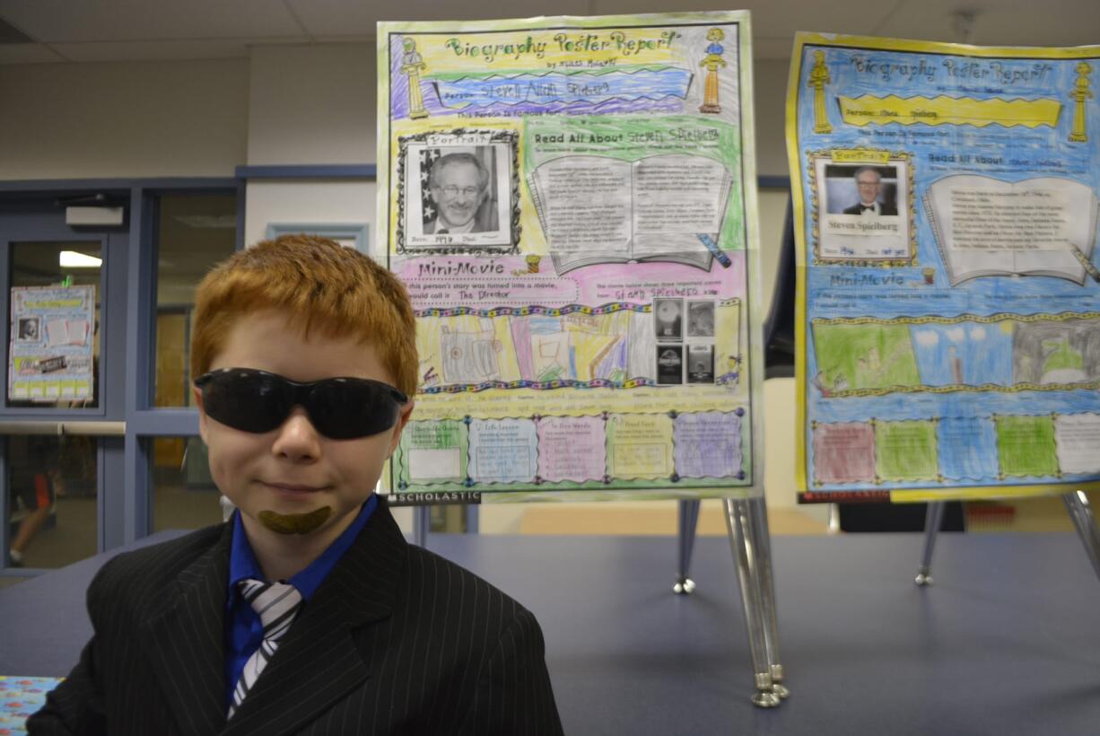 Washougal: Gause Elementary School second-grader Miles McCaulky as Steven Spielberg.