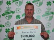 Hazel Dell: Stephen Martin, from Hazel Dell, won $200,000 playing a scratch-off ticket in Washington's Lottery.