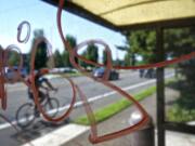 A tagged bus shelter on Northeast 18th Street and 65th Avenue illustrates a growing graffiti problem in Vancouver, which the city council hopes to curb with a new set of codes adopted Monday.