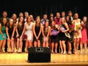 Skyview: Participants pose on stage in the annual Mr. and Miss Columbia River Pageant on March 22 at Skyview High School.