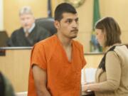 Manuel Villa-Rodriguez, 20, who was allegedly involved in a shooting incident Friday afternoon makes a first appearance in Clark County Superior Court on Monday.