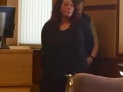 Geneva DeGagne is taken into custody Friday following a sentencing hearing in Clark County Superior Court.