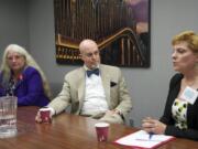 The Columbian editorial board meets with Carolyn Crain, left, Jim Moeller and Lisa Ross, who are vying for a 49th Legislative District seat.