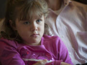 Macey Bodily, 7, at her home Yacolt Monday August 31, 2015. Macey was recently diagnosed with a rare brain cancer, and plans to travel to St. Jude Children's Hospital soon for an experimental treatment.