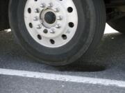 A pothole along West Mill Plain Boulevard near the intersection of St.