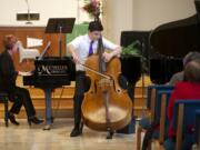 Nicholas Arredondo, 15, a sophomore at Vancouver School of Arts and Academics, plays Giovanni Bottesini's Double Bass Concerto No.