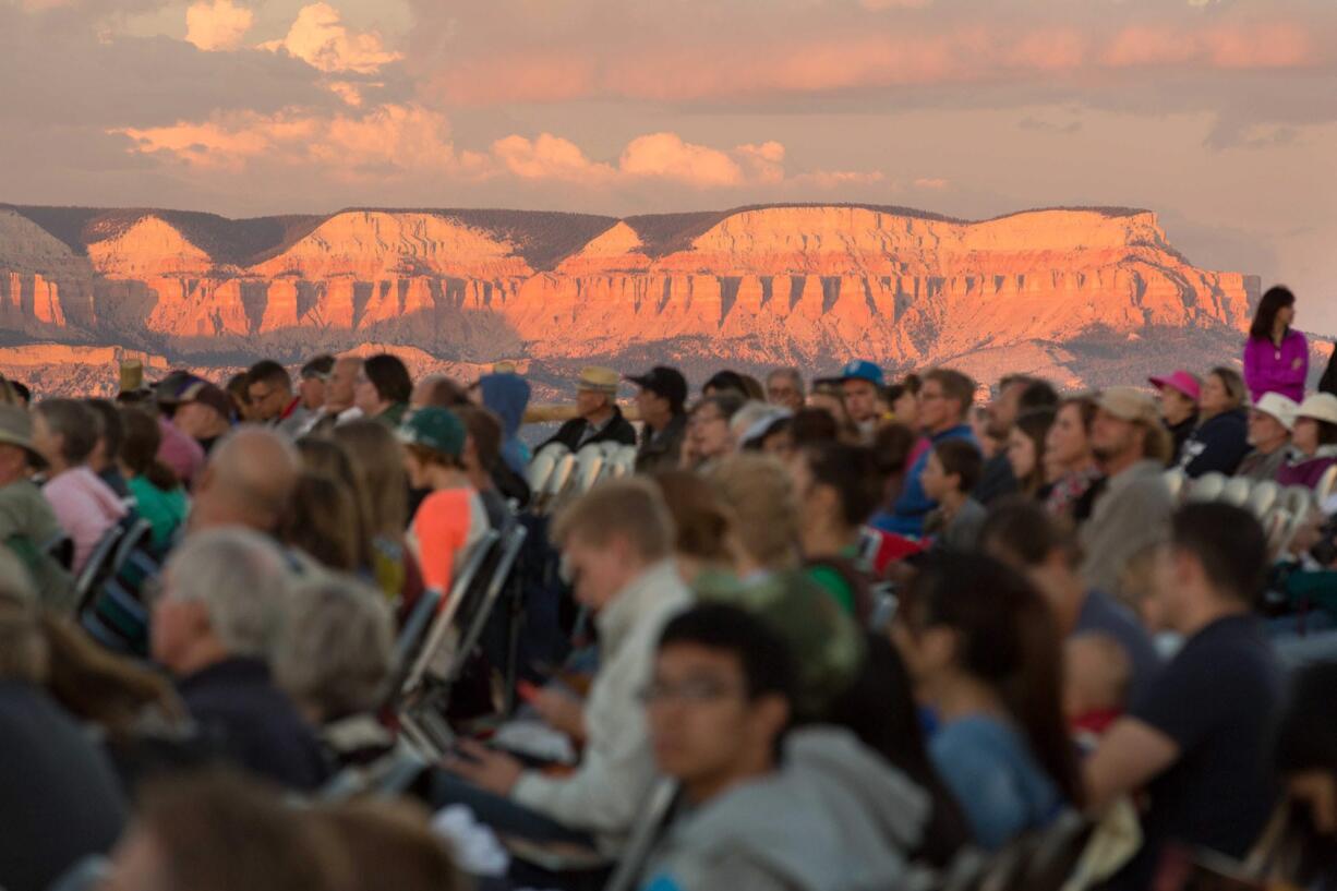 As the audience listens to the Utah Symphony perform Aug.