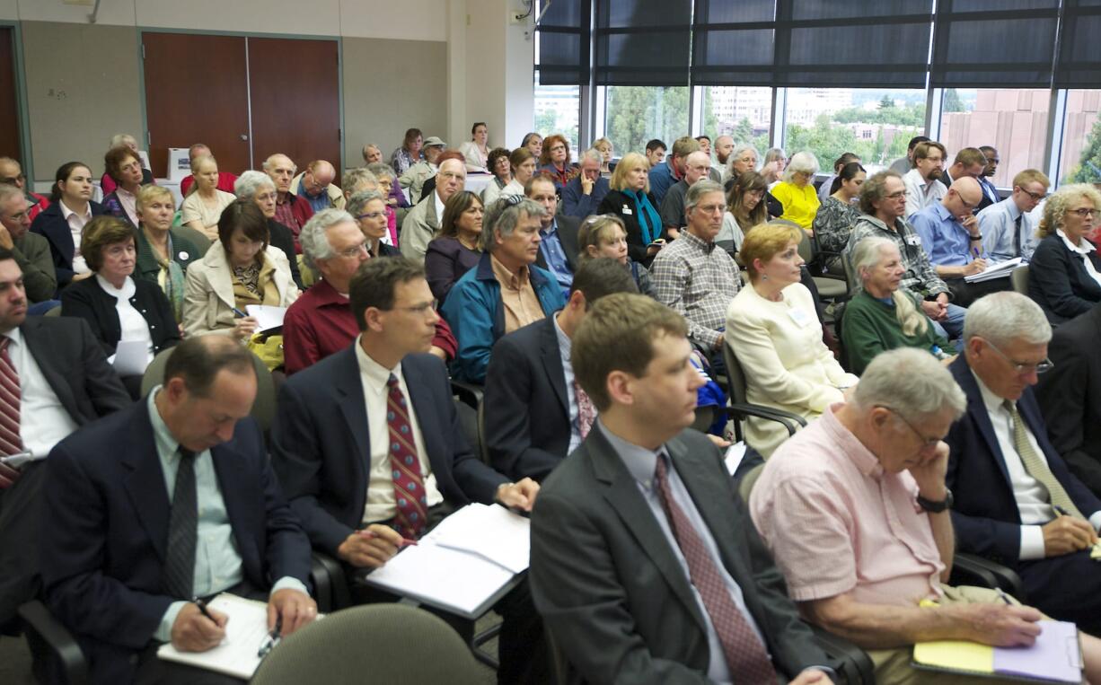 The state Energy Facility Site Evaluation Council hosted a public hearing in Vancouver on Wednesday focusing on whether a proposed oil terminal at the Port of Vancouver complies with local zoning and land-use rules.