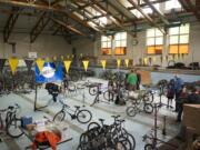 The empty Hough Pool has been the temporary home of nonprofit Bike Clark County for the past few years.