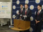 Attorney General Bob Ferguson announced a lawsuit against CareOne Dental for as much as $1 million in Medicaid fraud on Sept. 1, 2015, at the Attorney General's Office in Vancouver.