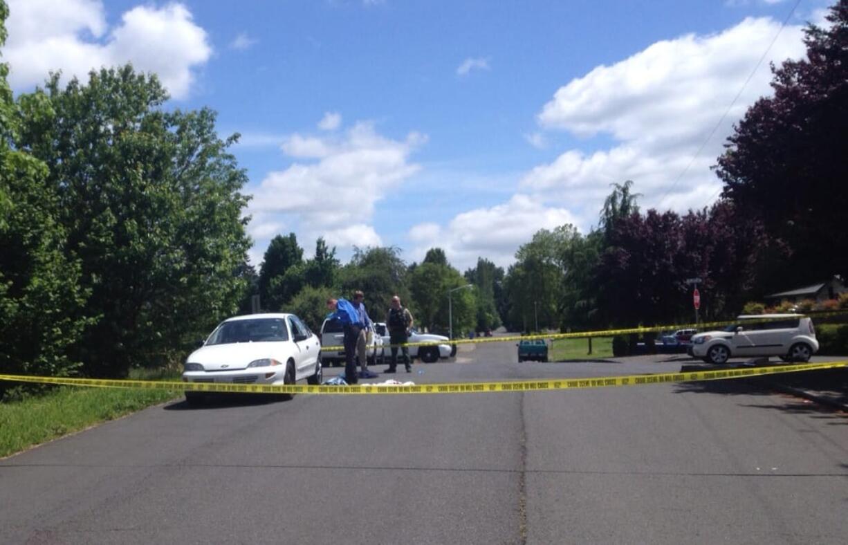 Deputies investigate after a man shot himself Wednesday while inside a vehicle parked on a Hazel Dell street.